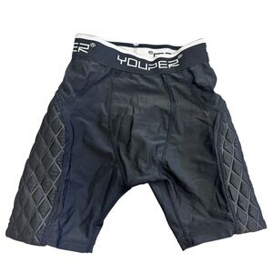 Youper Youth Elite Compression Padded Sliding Shorts Black Size Youth Small